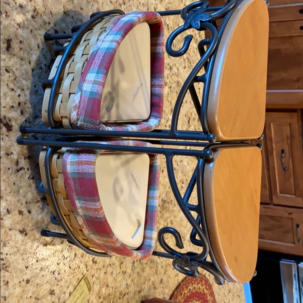 Small Wrought Iron Corner stand w/baskets